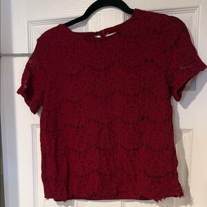 Monteau Burgundy Lace Women's Blouse